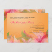 Invitations florales de mariage d'abrégé sur carte (Devant / Derrière)