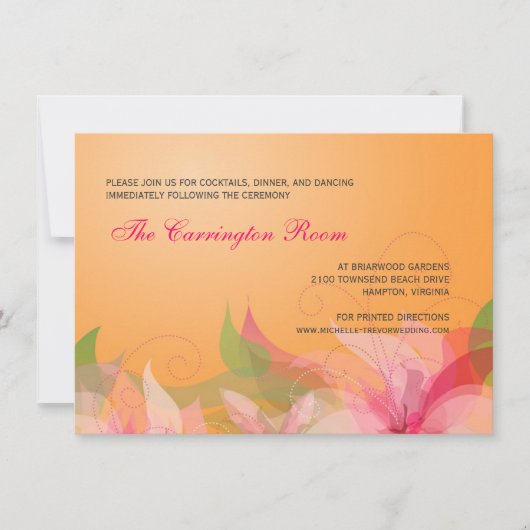Invitations florales de mariage d'abrégé sur carte (Devant)