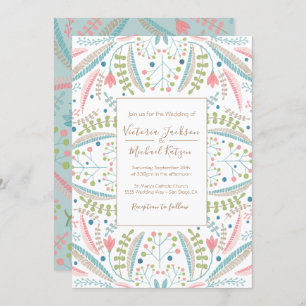 Invitations florales de mariage de broderie