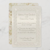 Invitations florales de mariage de dentelle ene (Devant / Derrière)
