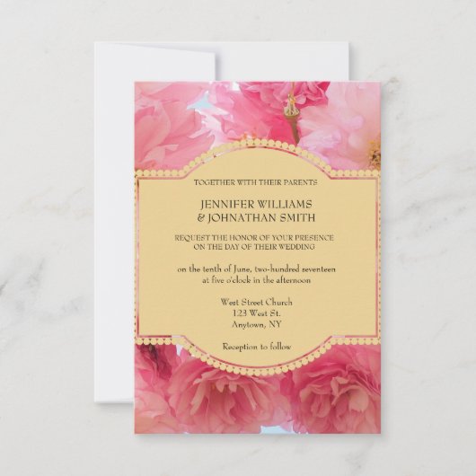 Invitations florales de mariage de fleurs de (Devant)