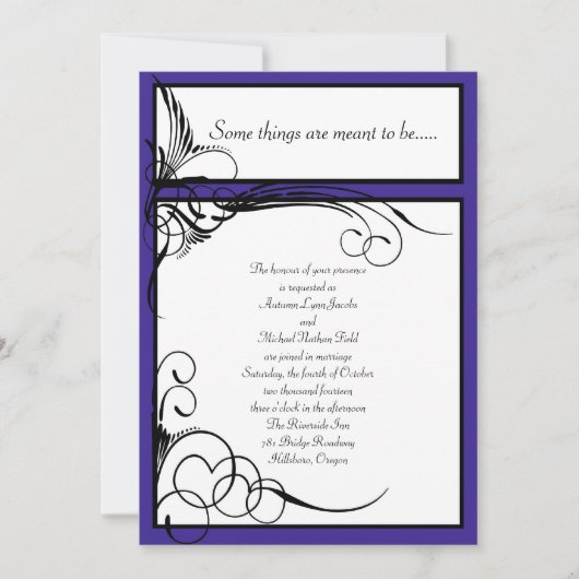 Invitations florales de mariage de Regency (Devant)