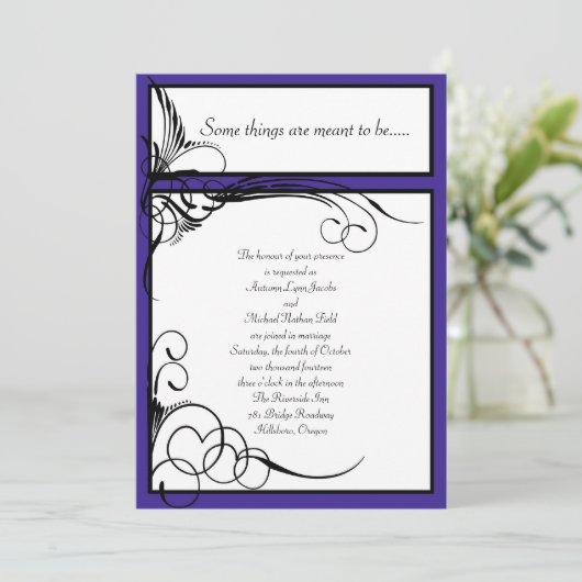 Invitations florales de mariage de Regency (Debout devant)