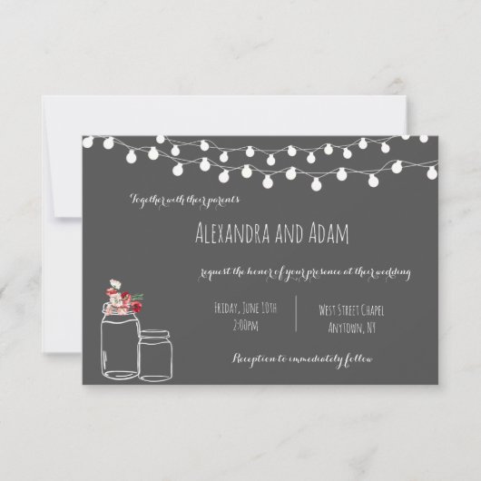 Invitations florales de mariage de tableau (Devant)