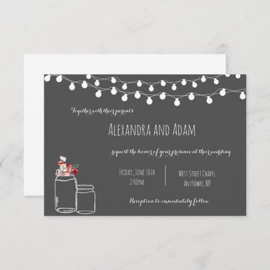 Invitations florales de mariage de tableau (Devant / Derrière)