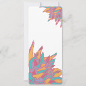 Invitations florales de Mariage rose Turquoise (Dos)