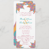 Invitations florales de Mariage rose Turquoise (Devant / Derrière)