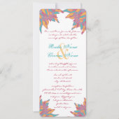Invitations florales de Mariage rose Turquoise (Devant)