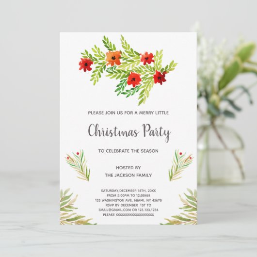 Invitations florales de Noël (Debout devant)