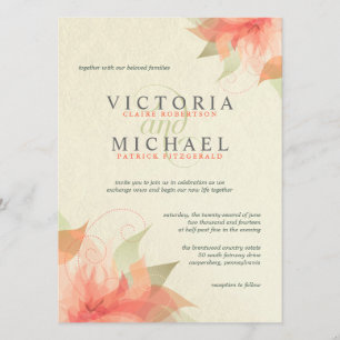 Invitations florales d'orange d'automne et de