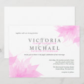 Invitations florales effilées de mariage de rose (Devant / Derrière)