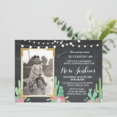 Invitations florales en bois de cactus (Debout devant)