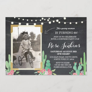 Invitations florales en bois de cactus
