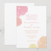 Invitations florales en pastel de mariage d'Ombre (Devant / Derrière)