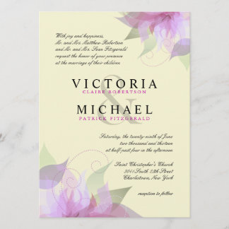 Invitations florales enes ivoire de mariage de