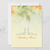 Invitations florales jaunes de mariage de jardin (Dos)