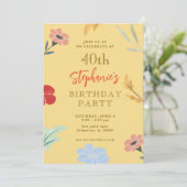 Invitations florales joyeuses 40e anniversaire (Debout devant)