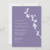Invitations florales lilas de mariage (Devant)