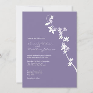 Invitations florales lilas de mariage