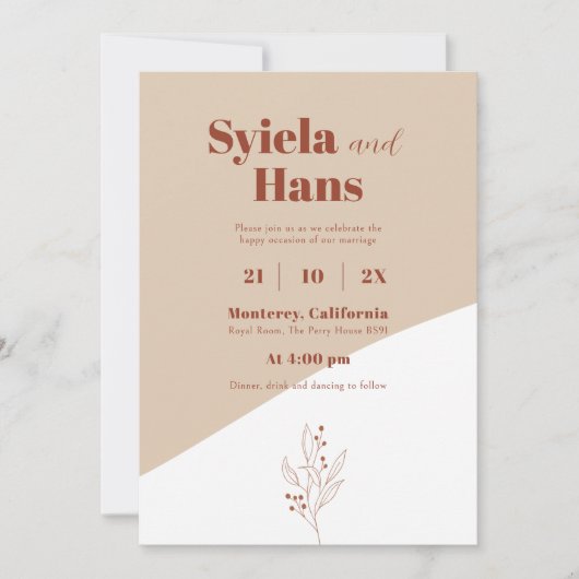 Invitations florales modernes (Devant)