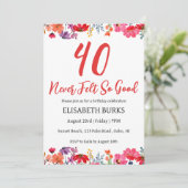 invitations florales modernes à 40e anniversaire (Debout devant)