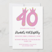 invitations florales modernes à 40e anniversaire (Devant)