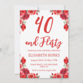 invitations florales modernes à 40e anniversaire (Devant)