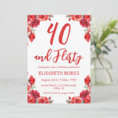 invitations florales modernes à 40e anniversaire (Debout devant)
