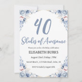 invitations florales modernes à 40e anniversaire (Devant)