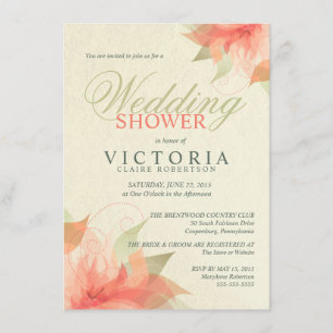 Invitations florales oranges de wedding shower
