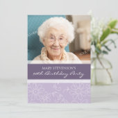 Invitations florales pourpres 90e anniversaire (Debout devant)