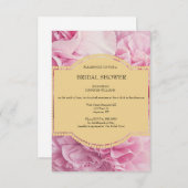 Invitations florales roses de Fête de la mariée (Devant / Derrière)