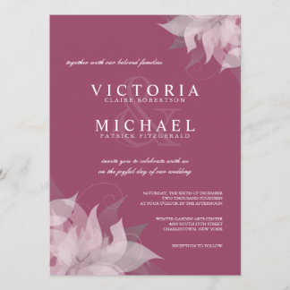 Invitations florales roses et blanches de mûre de