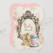 invitations florales rustiques de baby shower (Devant / Derrière)