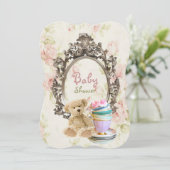 invitations florales rustiques de baby shower (Debout devant)