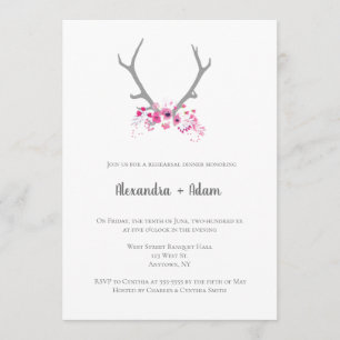 Invitations florales rustiques de dîner de