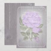 Invitations florales rustiques de mariage de (Devant / Derrière)