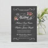 Invitations florales rustiques de mariage de (Debout devant)