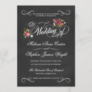 Invitations florales rustiques de mariage de