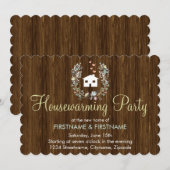 Invitations florales rustiques de partie de (Devant / Derrière)