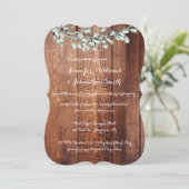 Invitations florales rustiques en bois de mariage (Debout devant)