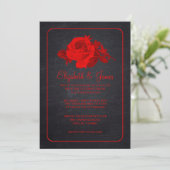 Invitations florales rustiques noires et rouges de (Debout devant)