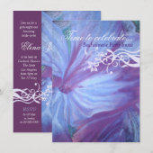 Invitations floraux de bachelorette de lilas bleus (Devant / Derrière)