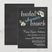 Invitations floraux de brunch de Fête de la mariée (Devant / Derrière)