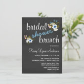 Invitations floraux de brunch de Fête de la mariée (Debout devant)
