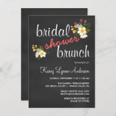 Invitations floraux de brunch de Fête de la mariée (Devant / Derrière)