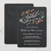 Invitations floraux de Fête de la mariée de (Devant / Derrière)