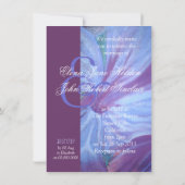 Invitations floraux pourpres bleus élégants de (Dos)