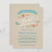 Invitations floraux rustiques de Fête de la mariée (Devant / Derrière)