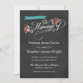 Invitations floraux rustiques de mariage de (Devant)